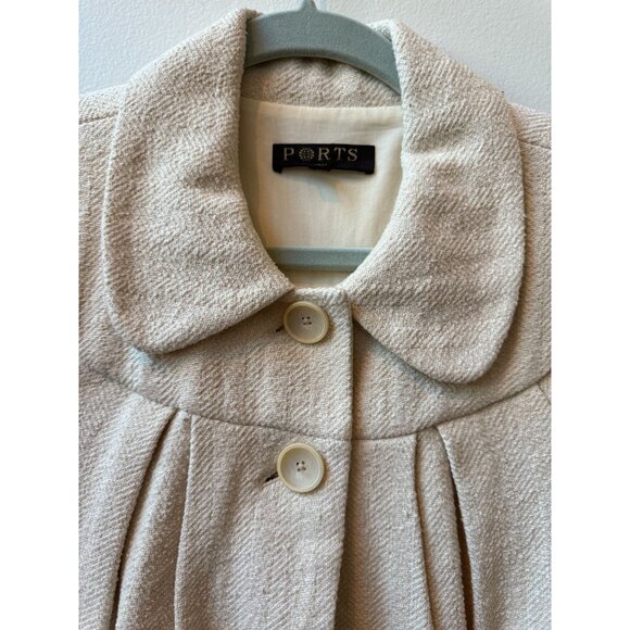 Ports International Women's Trench Coat ~ Cream Tweed - Picture 2 of 8